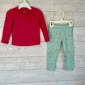 Circo long sleeve pink top/Okie Dokie heart print leggings Size 18 months